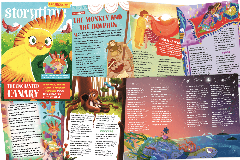 Children Magazine, Canary, Monkey, Dolphin,  Henny Penny, Orishas, African tales